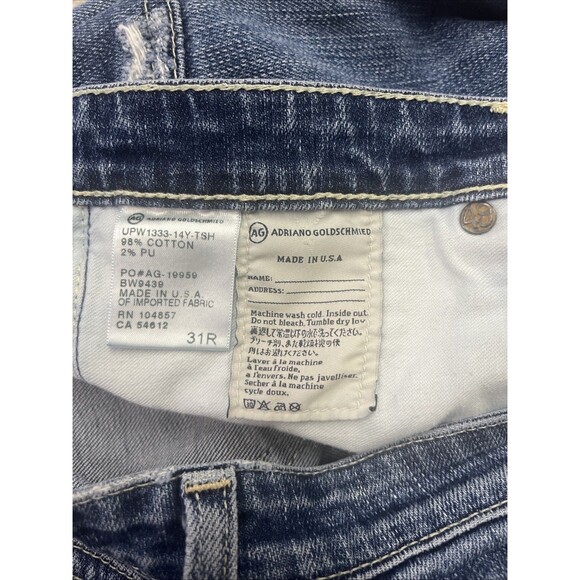 AG Adriano Goldschmied Jeans Stilt Roll-Up Cigarette Leg Distressed Blue - Picture 11 of 11